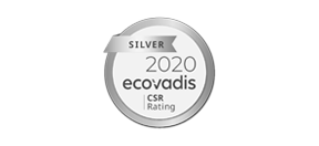 Silver CSR Sustainability Rating in North America and Europe, 2020, by EcoVadis